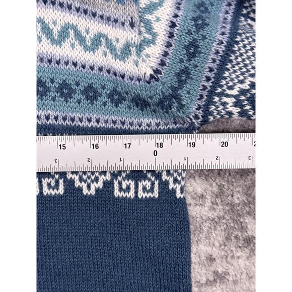 Alpaca Connection Sweater Large Womens Blue Snowflake Fair Isle Crewneck - Picture 4 of 8